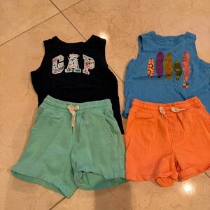 Set of 2 GAP Kids tank and shorts in  Xs size 4